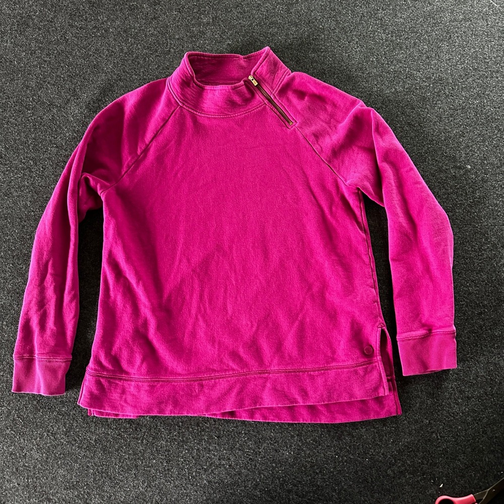 Lilly Pulitzer Luxletic Pink Asymmetrical Quarter Zip Sweatshirt Womens Large